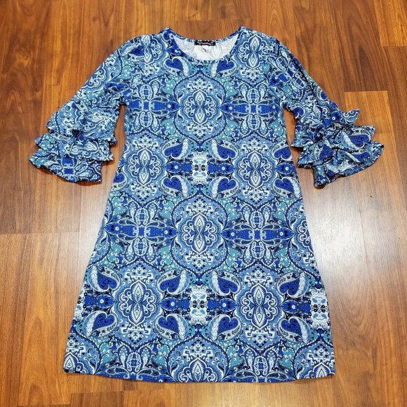 Girls' Xtraordinary Dress with triple ruffle sleeves, Size 16, EUC - Picture 5 of 14